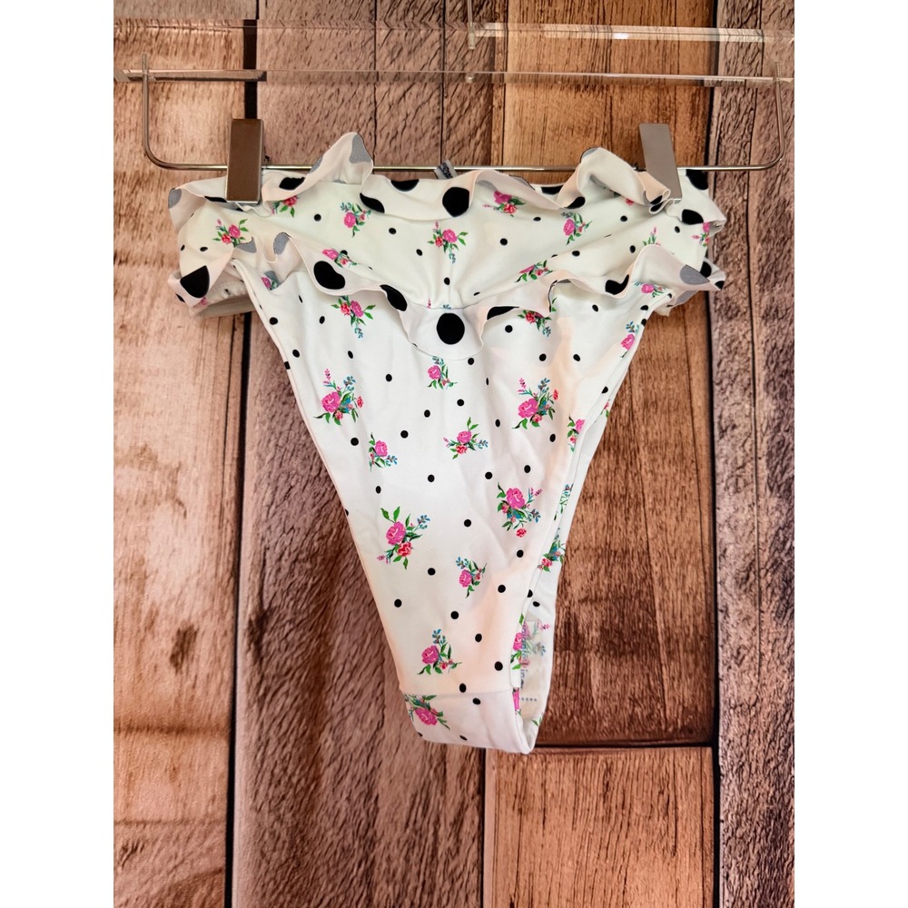 For Love & Lemons Ruffle Bikini Bottom Floral Polka Dot Coquette‎ Swimwear XS